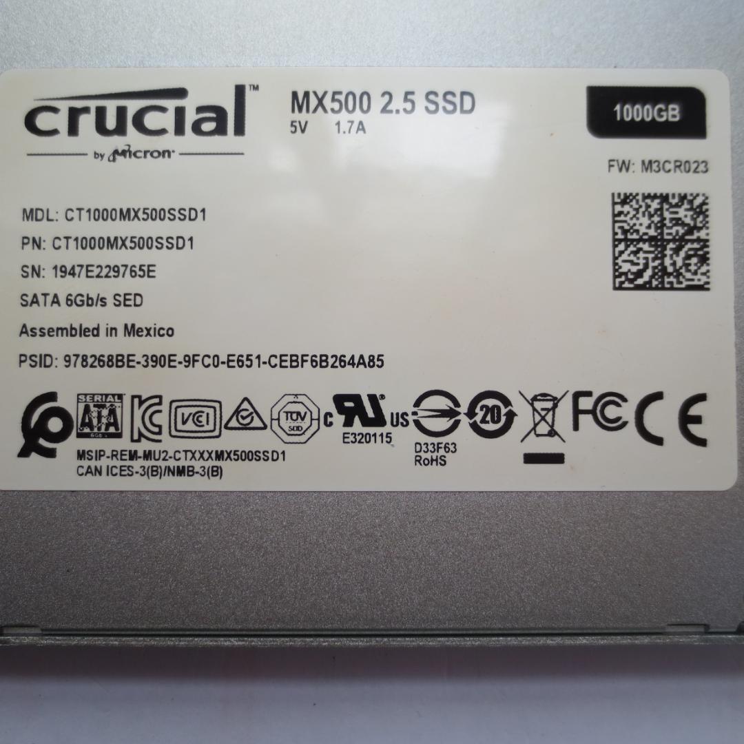 SATA 2.5\" SSD 500GB 1000GB 各1枚