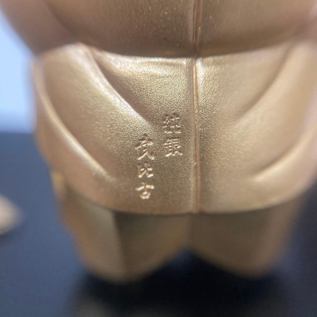 純銀 高砂(背景付)金仕上　純銀⭐︎