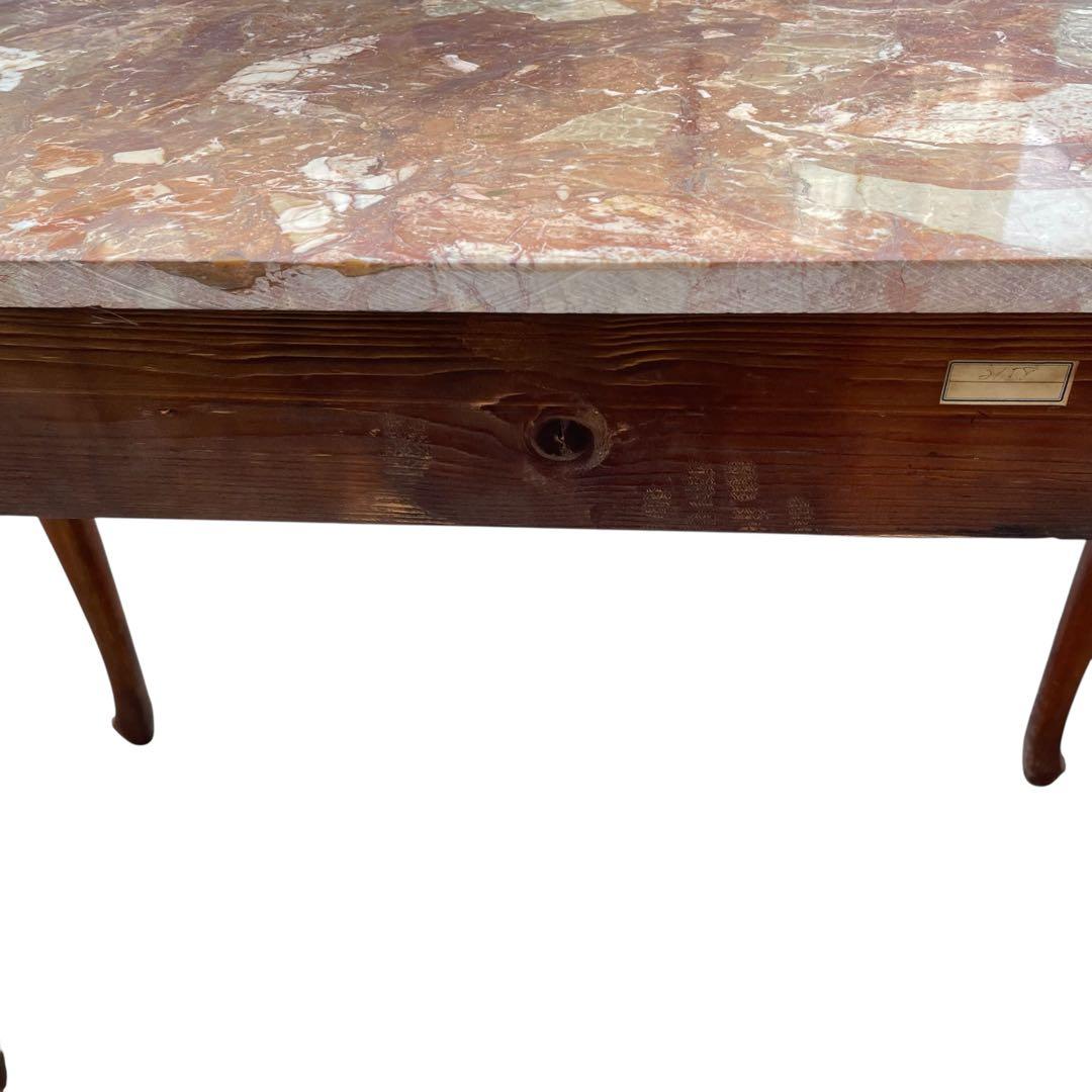 イタリア製　アンティーク調 大理石 サイドテーブル 猫脚　コンソールテーブル