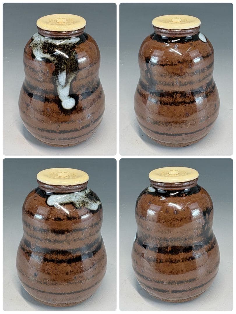 【中古品】沈壽官　瓢茶入　瓢箪から駒（合わせ箱）USED〈税込•送料込〉午年　馬