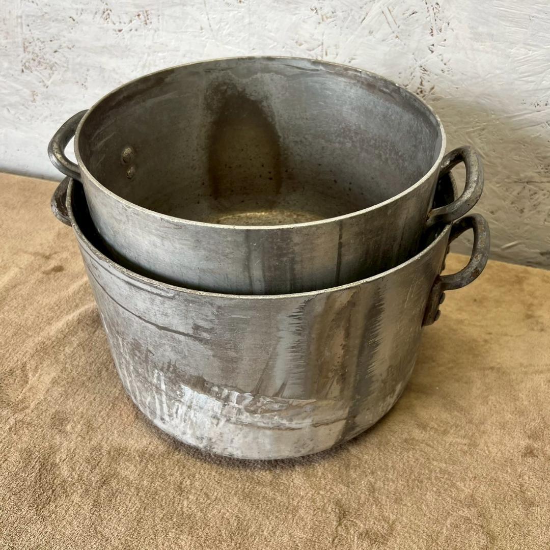 アルミ製 寸胴鍋 蓋なし 2個セット 30cm 33cm 調理鍋 Y1352