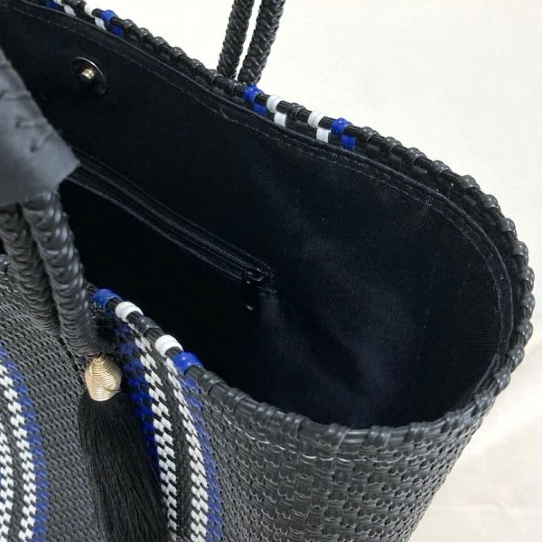 Sora★WOVEN ウーブン メキシコ製 かごバッグ タッセルチャーム付