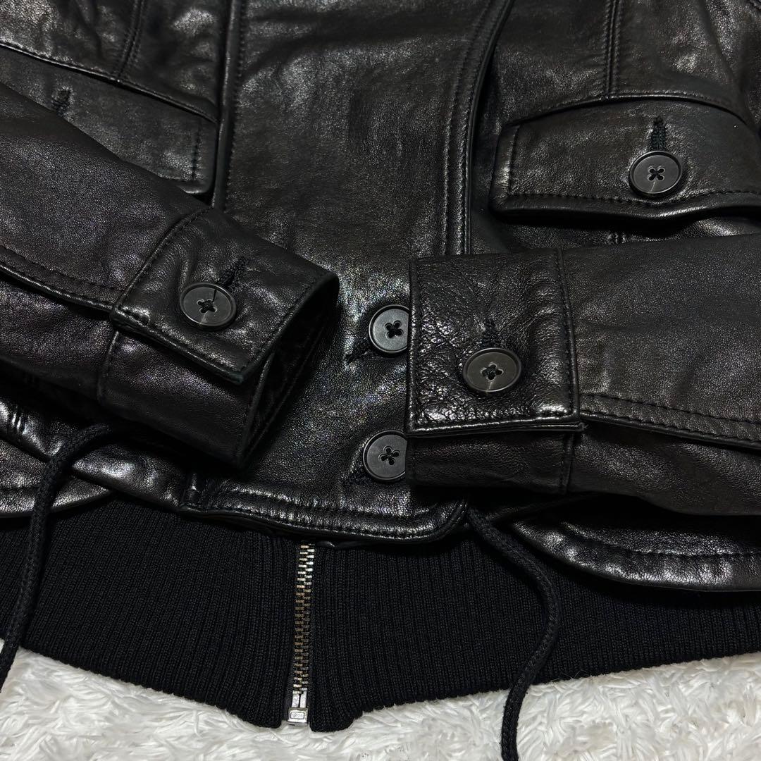 GRICO 　theory シングル ライダース ラム レザー ブルゾン