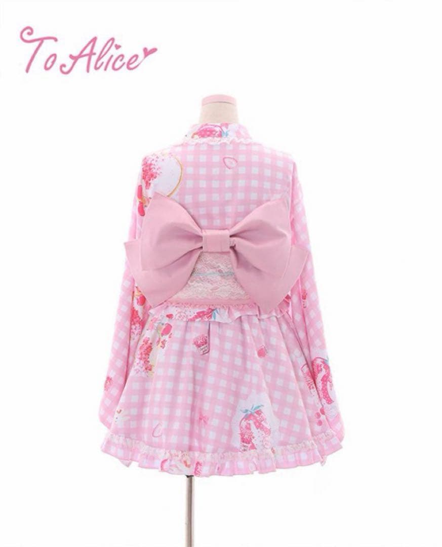 To Alice いちごギンガム浴衣セット ドレス浴衣 Sサイズ
