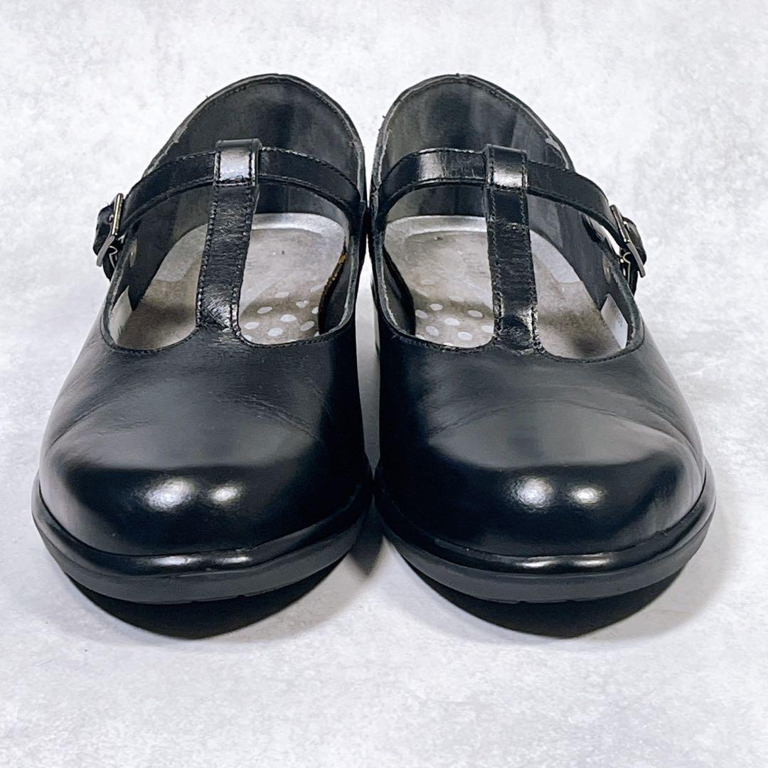 美品【NAOT】テテ　(40) フラットパンプス Tストラップ　レザー 黒