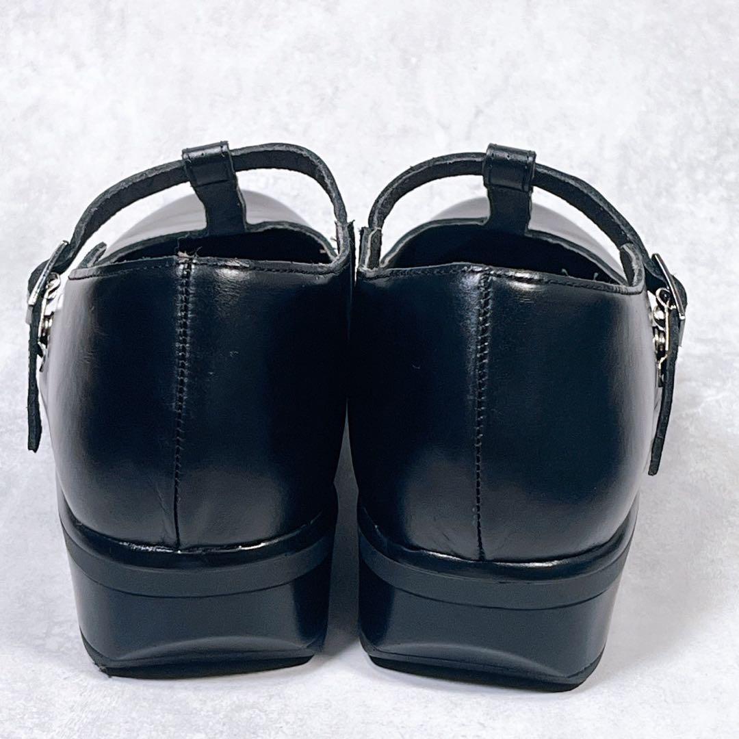 美品【NAOT】テテ　(40) フラットパンプス Tストラップ　レザー 黒