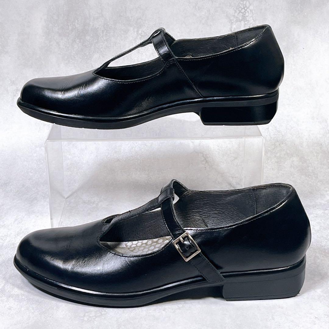 美品【NAOT】テテ　(40) フラットパンプス Tストラップ　レザー 黒