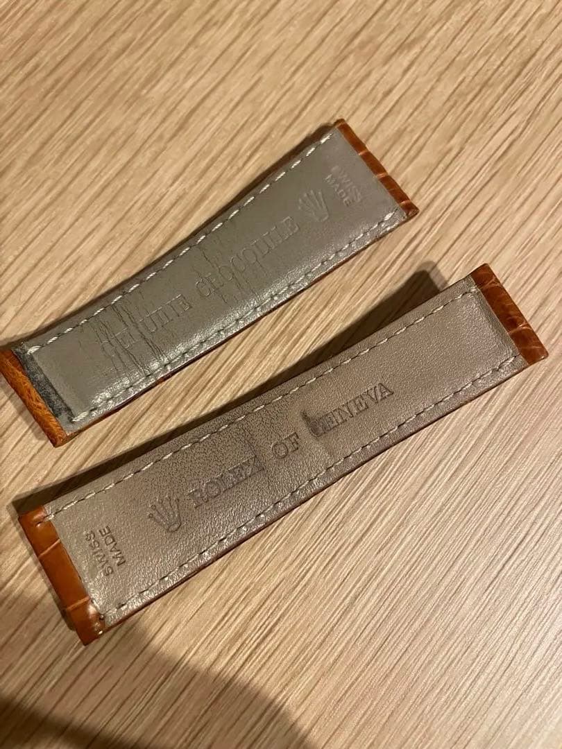 ロレックス　純正革ベルト20mm　ブラウン　クロコ
