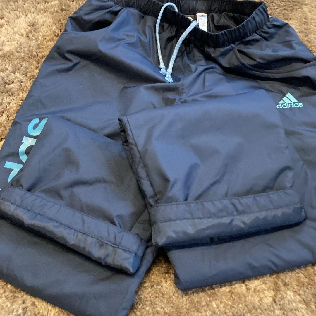 アディダス トラックパンツ　防寒仕様　紺M