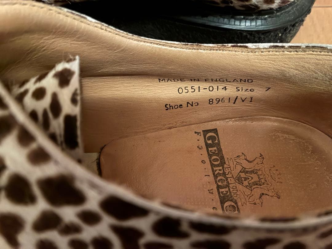 E COX/ジョージコックス/ヒョウ柄/豹柄/ラバーソール/UK7