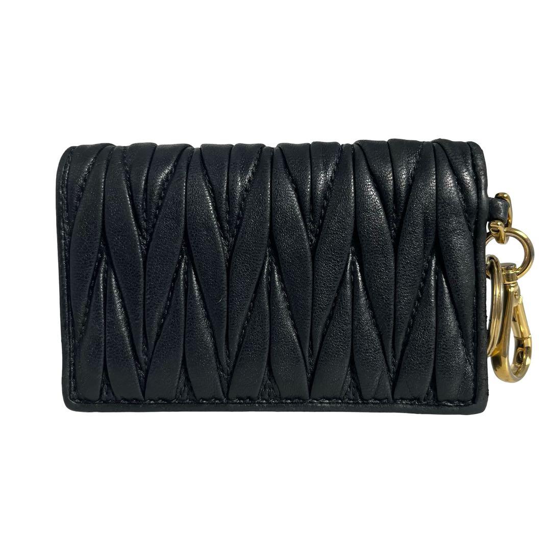 希少✨ミュウミュウ 名刺入れ カードケース キーリング マテラッセ ブラック