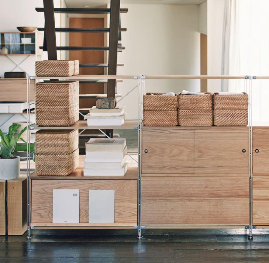 ⭐️美品⭐️フラップ扉⭐️廃盤希少⭐️無印⭐️ステンレスユニットシェルフ⭐️ワイド 小