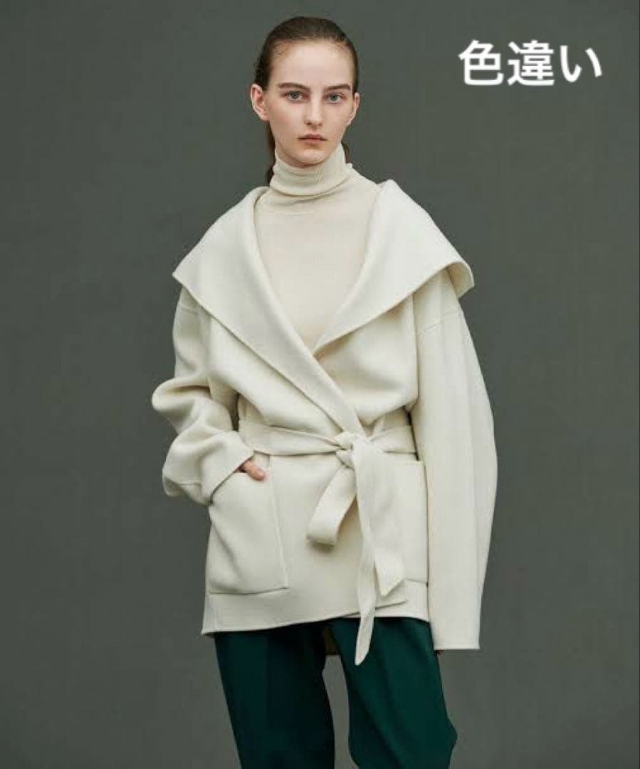 uncrave リバー フーデッド ショート コート グレー M ウール