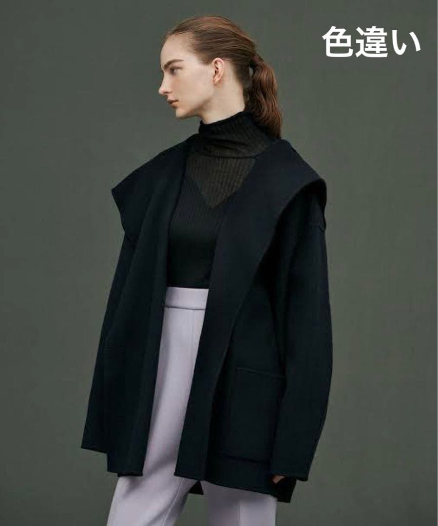 uncrave リバー フーデッド ショート コート グレー M ウール