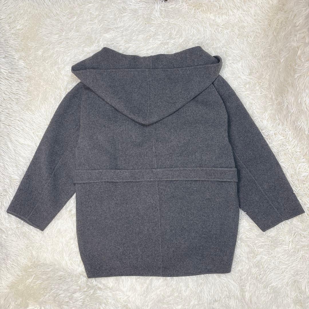 uncrave リバー フーデッド ショート コート グレー M ウール