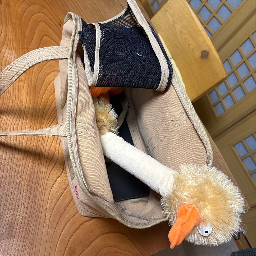 free stitch ベージュ キャンバス キャリーバッグ 小型中型犬用