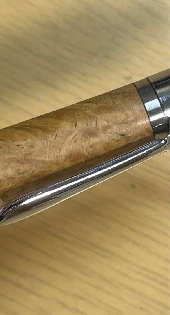 工房楔　極上花梨紅白こぶ杢　0.5ミリ　固定式口金付き