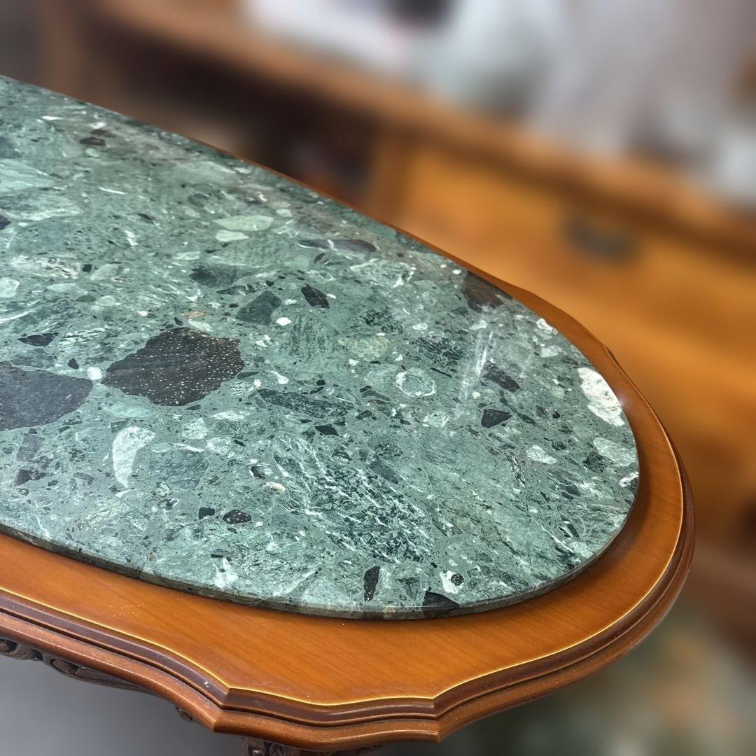 イタリア製　アンティーク　大理石　デーブル　猫脚