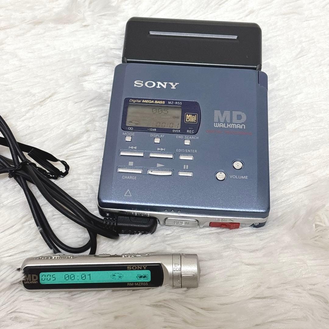 【極希少】SONY MZ-R55 ポータブルMDレコーダー MD WALKMAN
