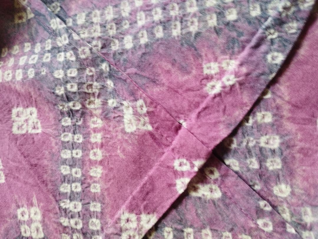 絞り浴衣 紫 ピンク Lサイズ～ 観劇 LIVE 有松鳴海絞り 高級