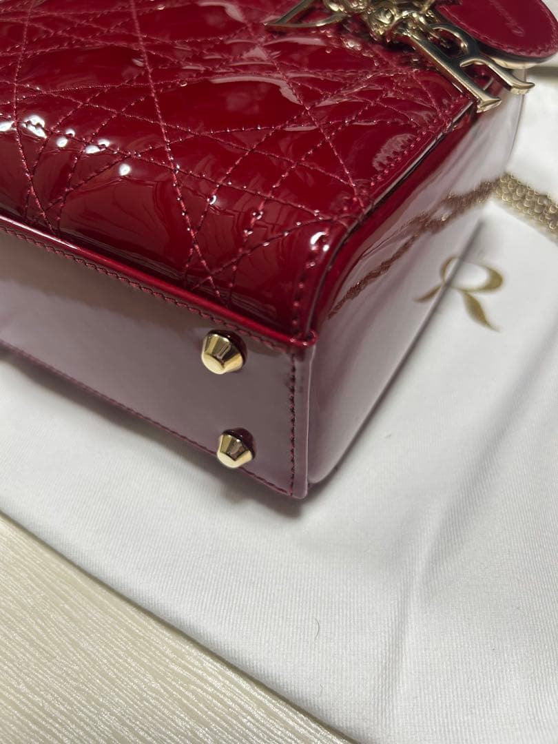 u*可様 Lady Dior バッグ ミニ レッド