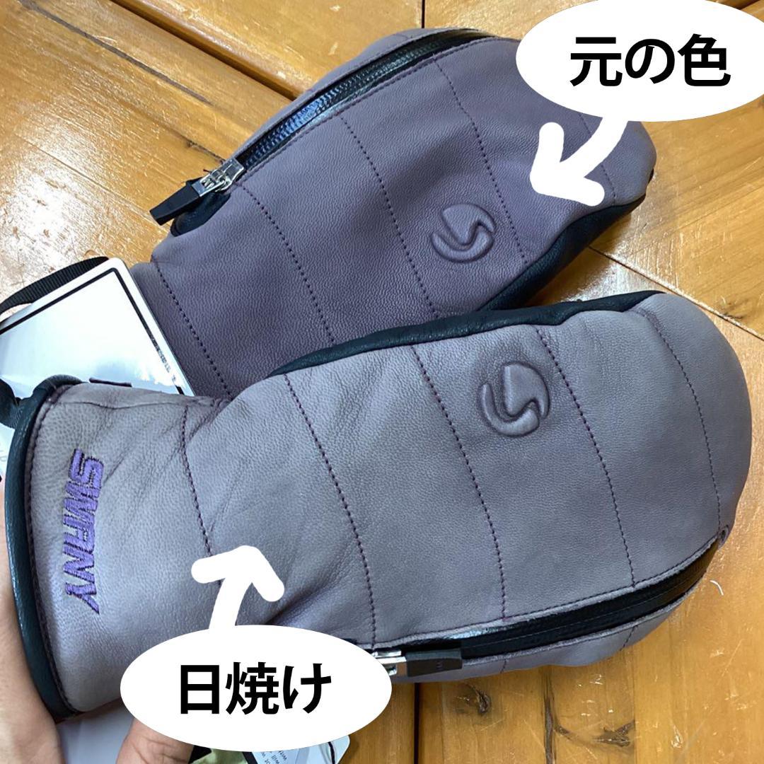 【日焼けあり】　グローブ　レザー　SWANY　レディース　スノーボード　S