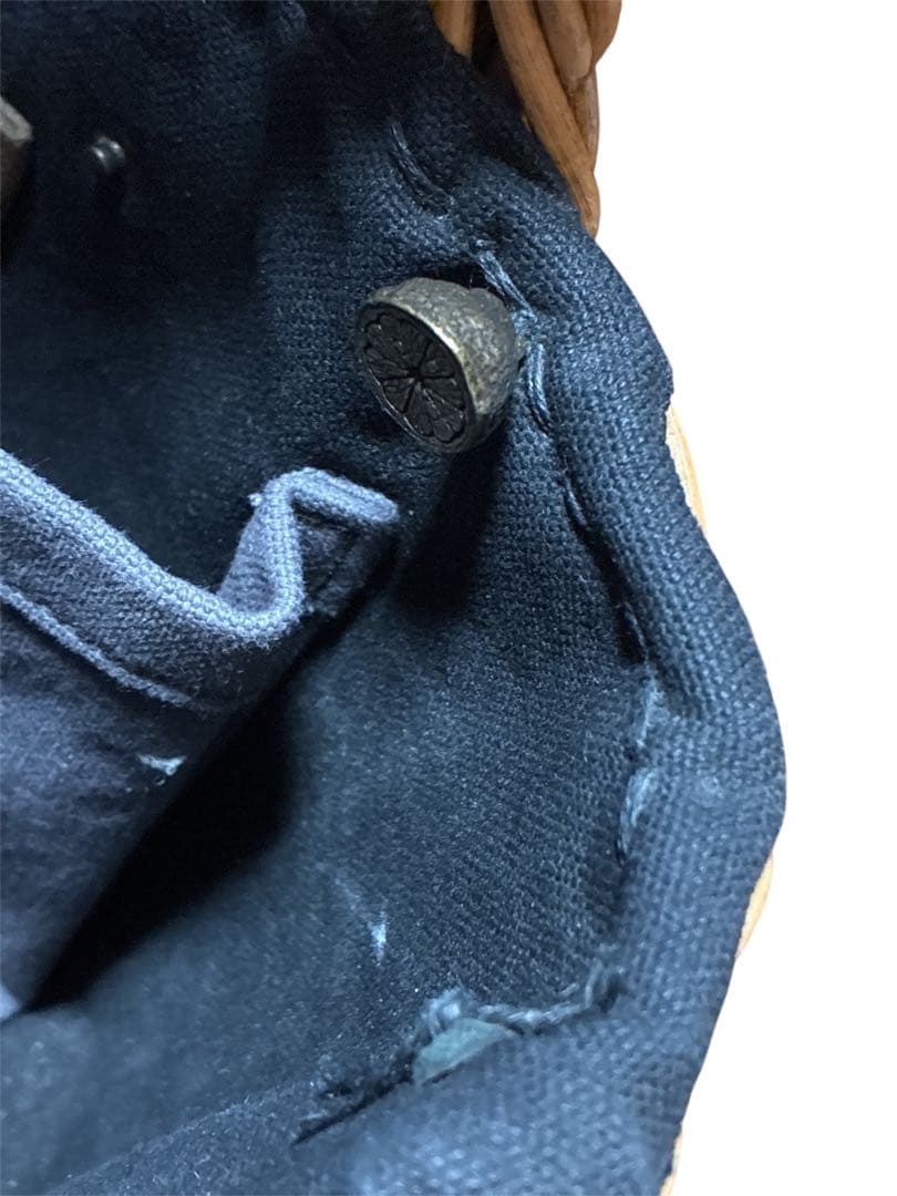 ebagos ポケット付バスケット ブライドルレザー×紅籐 BLACK エバゴス