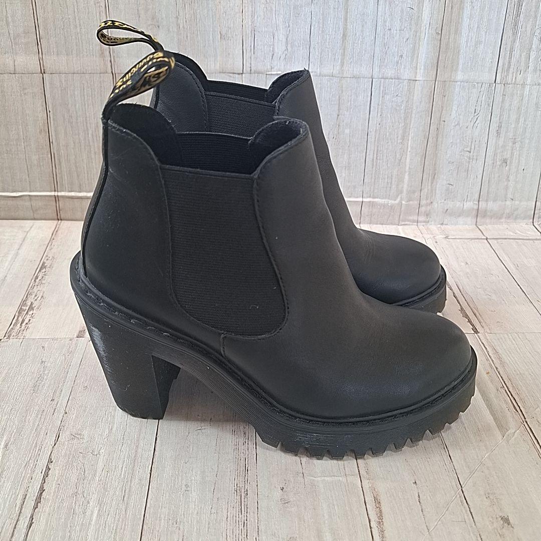 未使用級【23.5】ドクターマーチン ハーストン サイドゴアブーツ 厚底 黒