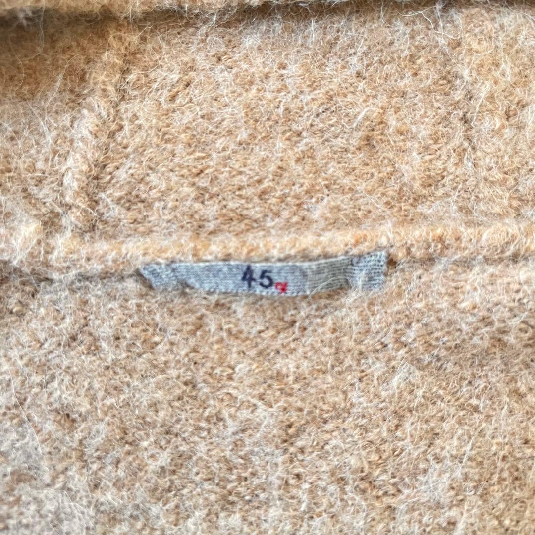 定価75000円✨45R　アルパカ縮繊フードコート　ロング丈　R刺繍フリー