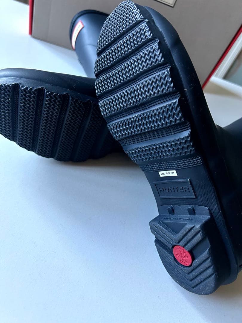☆ひまわり☆HUNTER☆レインブーツ ミドル丈 NAVY UK5