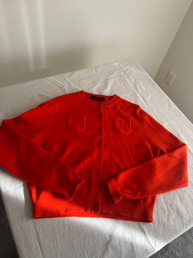 CABaN コットンカシミヤ クルーネックカーディガン　35レッド