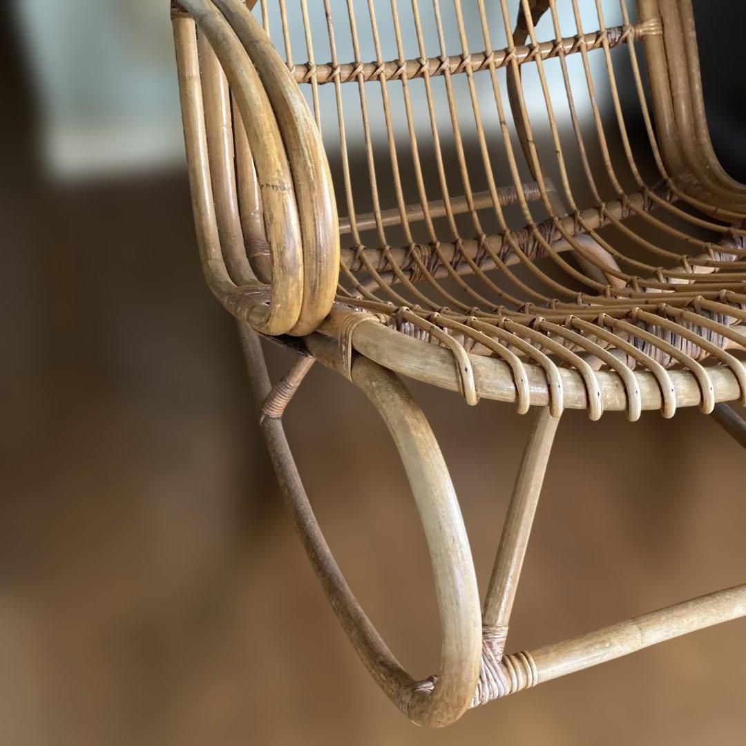 ヴィンテージ ラタン ロッキングチェア