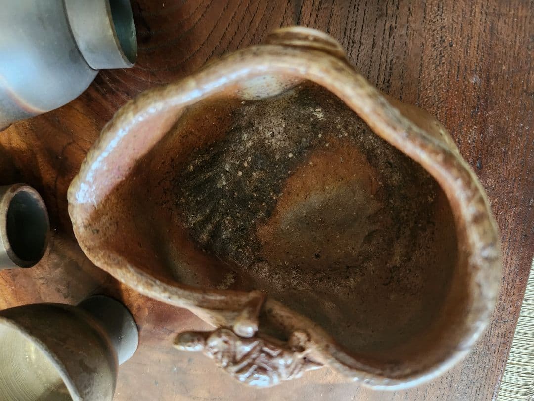 由*麻様 備前焼　宝瓶　蓋摘 及び 湯冷まし縁 亀 茶器　揃