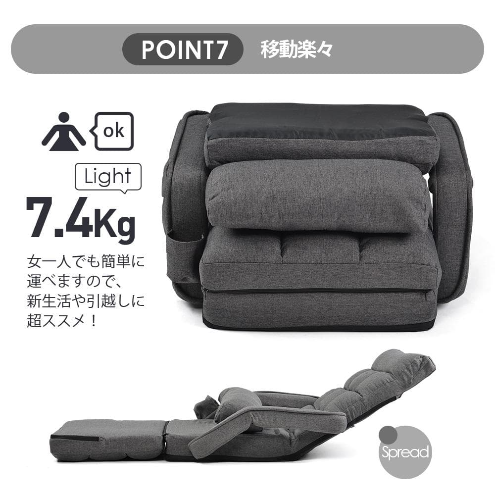 座椅子 リクライニング 14段ギア リクライニングチェアー【ホワイト】