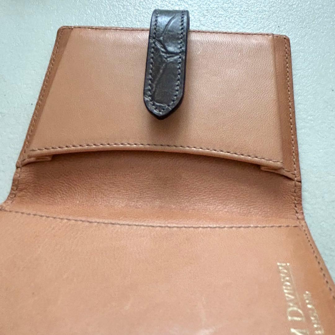 未使用　J&M デビッドソン 名刺入れ　カードケース　クロコ型押し