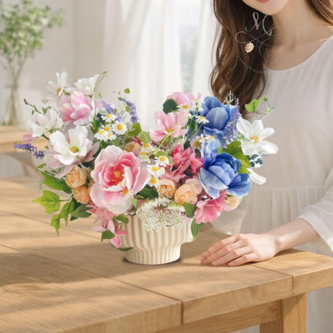 【光触媒フラワー】春の息吹を感じる チューリップのアレンジメント 退職祝い