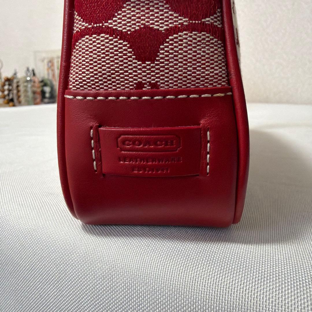 バッグ coach accessories pouch red signature