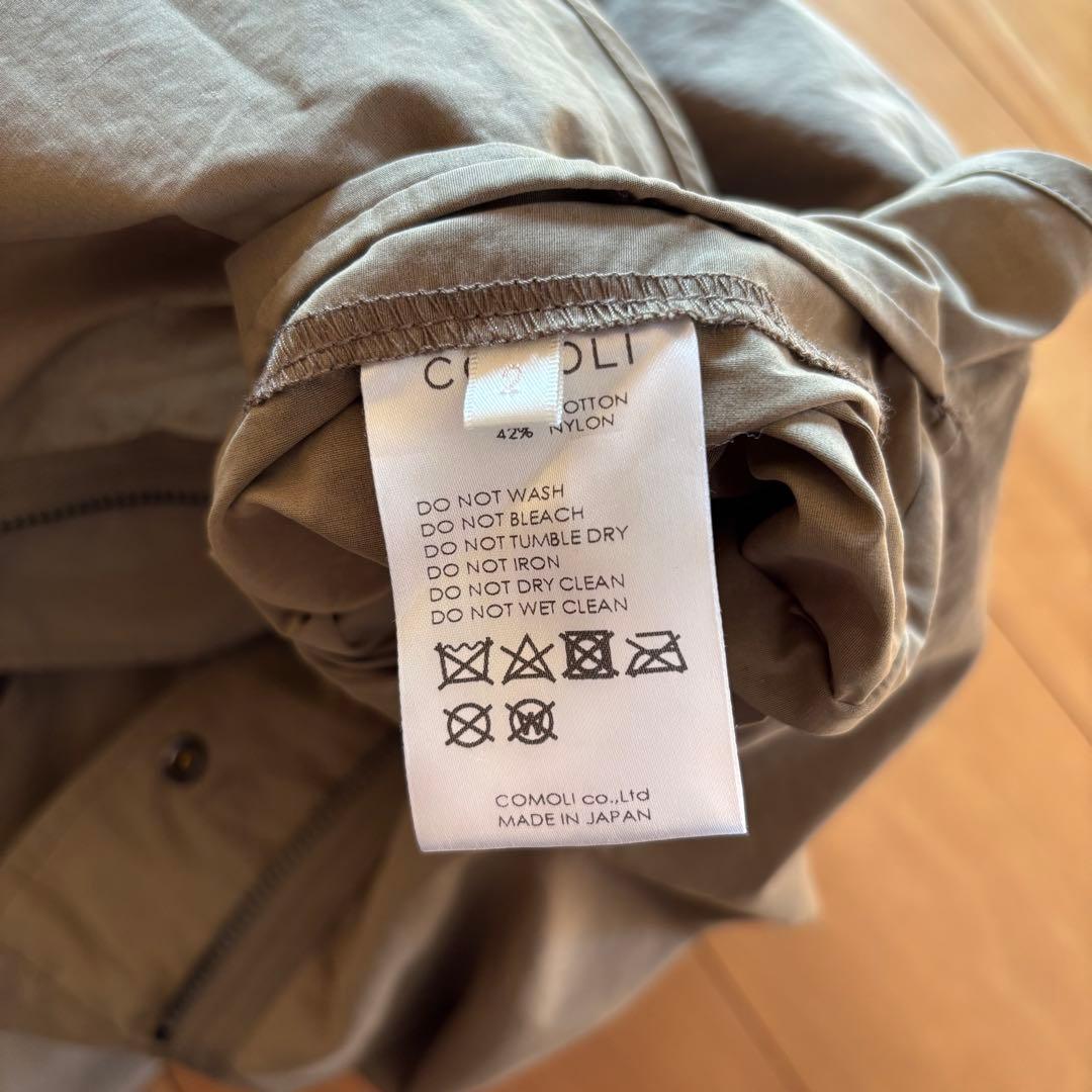 COMOLI コットンナイロンフーデッドコート