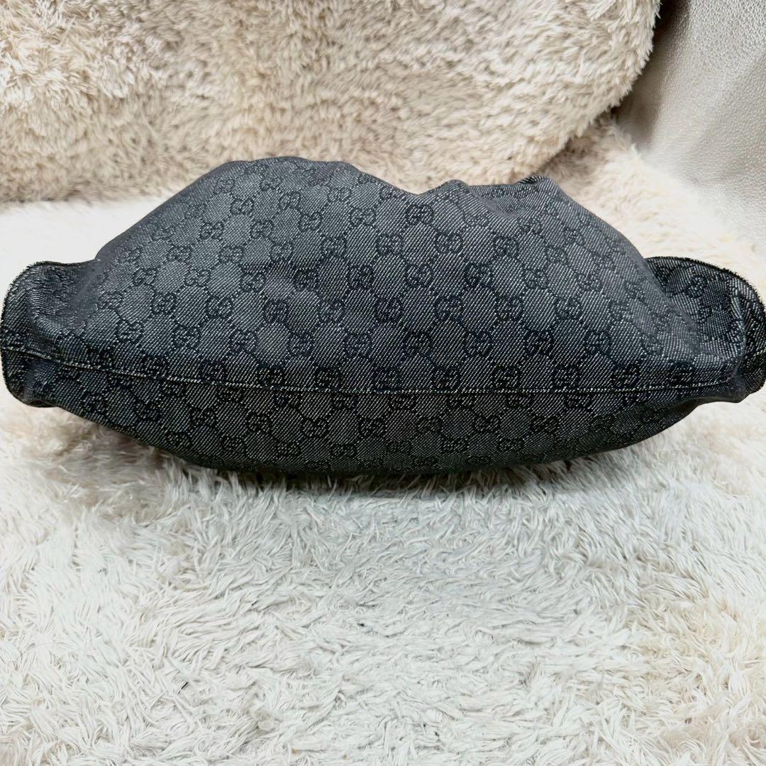 【美品】グッチ ハンドバッグ キャンバス シェリーライン GG グレー