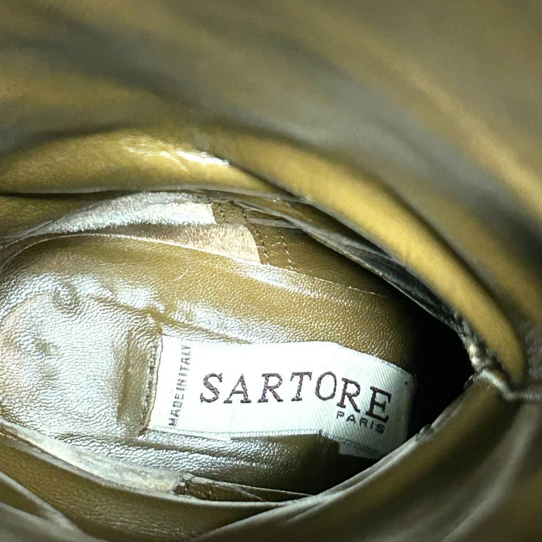 SARTORE　サルトル　乗馬ブーツ　ブラウン　プレーントゥ　23.5 イタリア