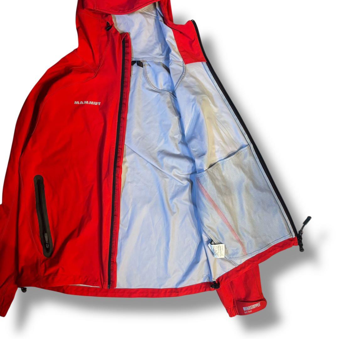 美品✨MAMMUT マムート フード付 ナイロン WIND STOPPER 赤