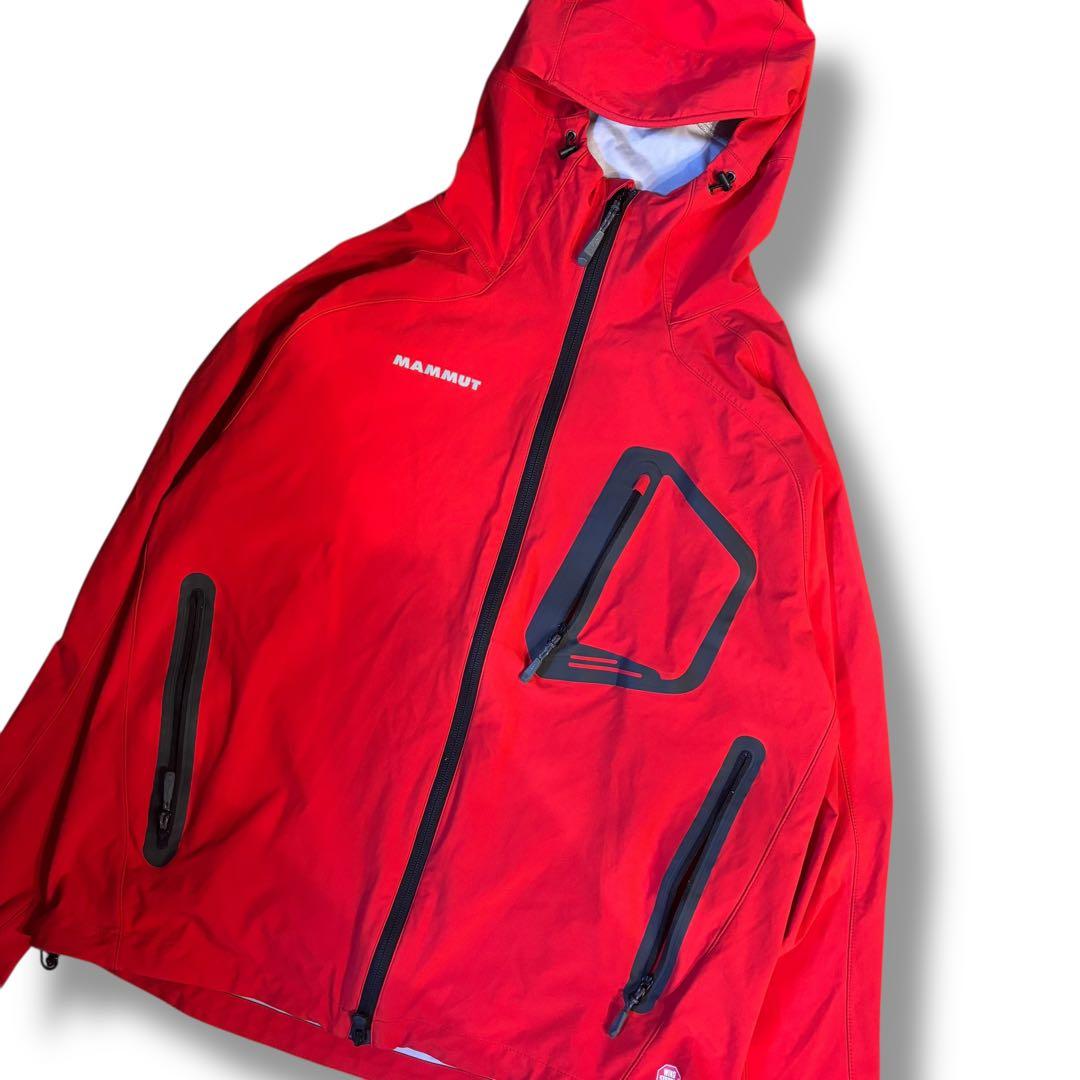 美品✨MAMMUT マムート フード付 ナイロン WIND STOPPER 赤