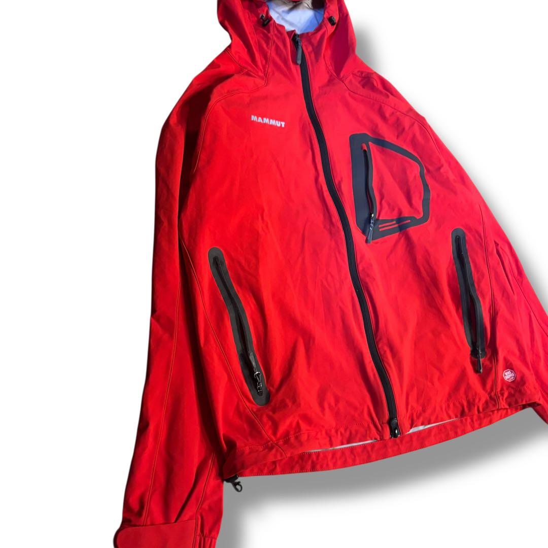 美品✨MAMMUT マムート フード付 ナイロン WIND STOPPER 赤