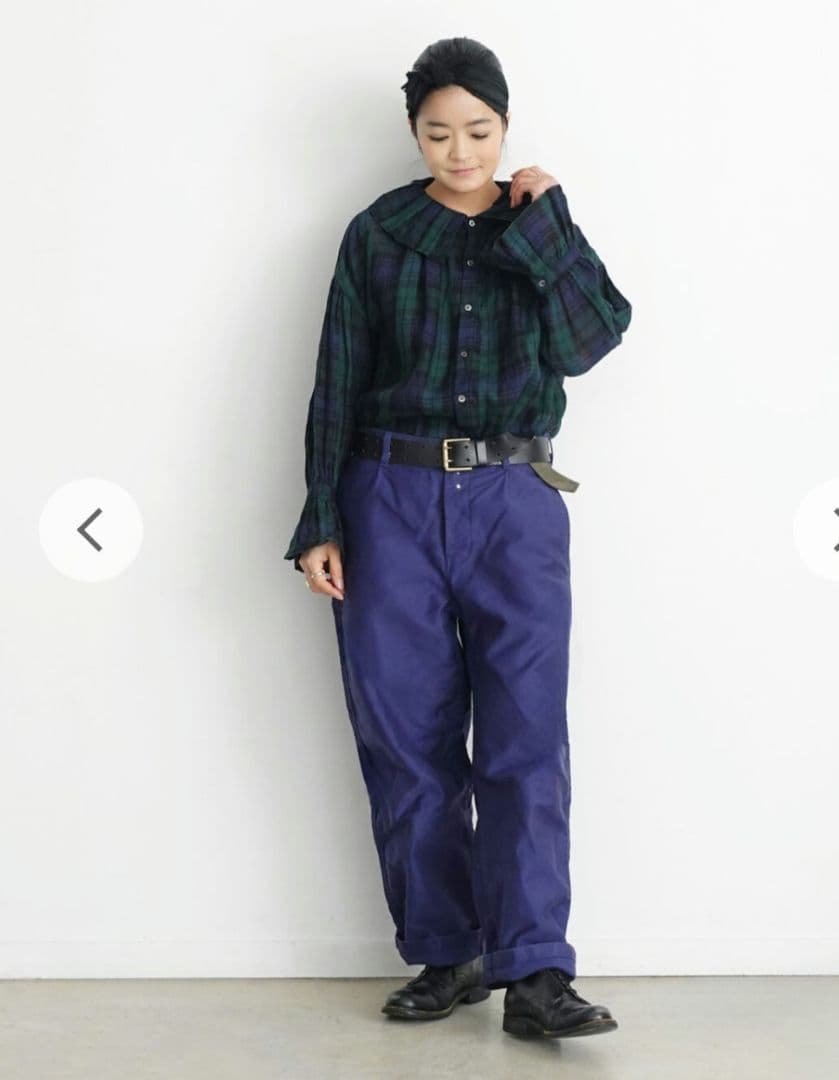 美品 ichi Antiquités リネンタータンフリルシャツ イチ