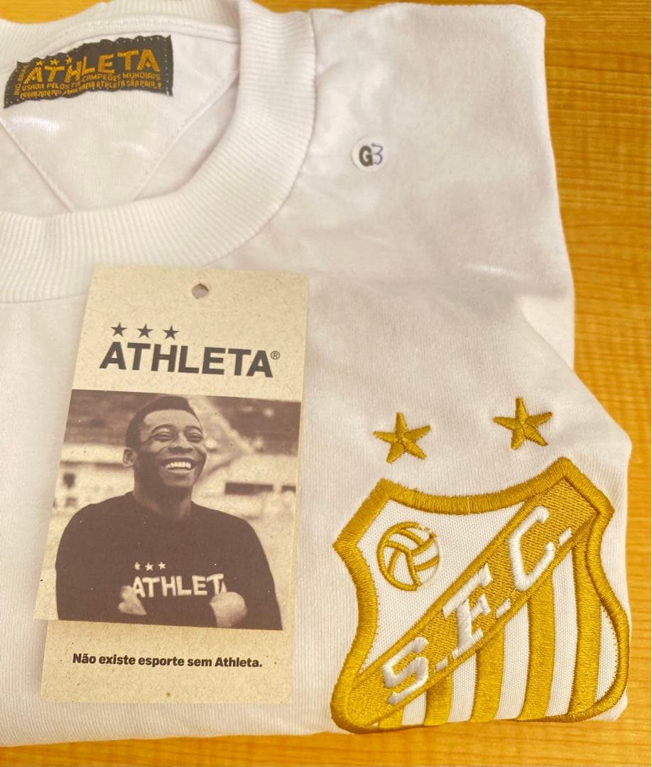 SANTOS FCサントスサッカーTシャツ ホワイト 10番ペレ 訳あり特価