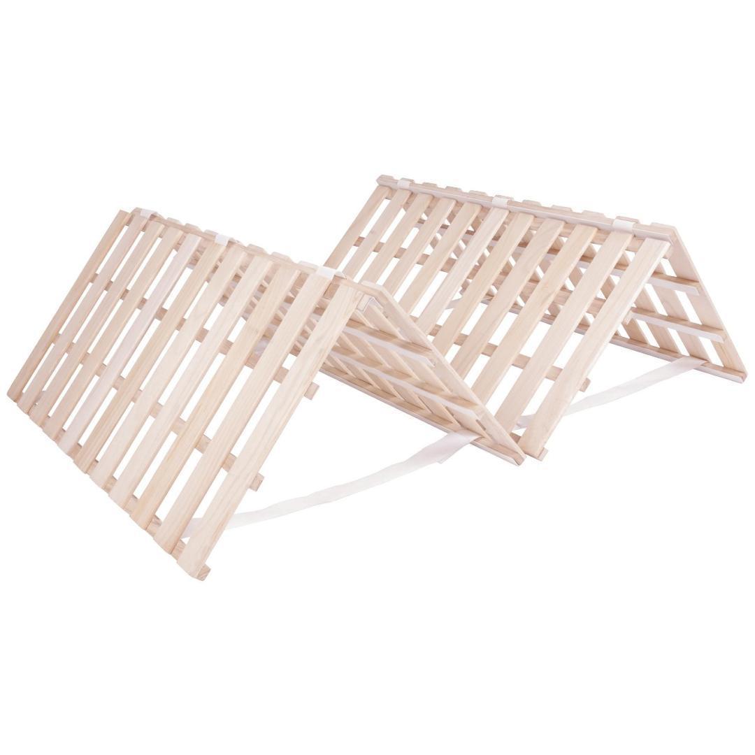 すのこベッド　折りたたみ　天然桐四つ折りベッドフレーム木製シングル４折桐木床 S