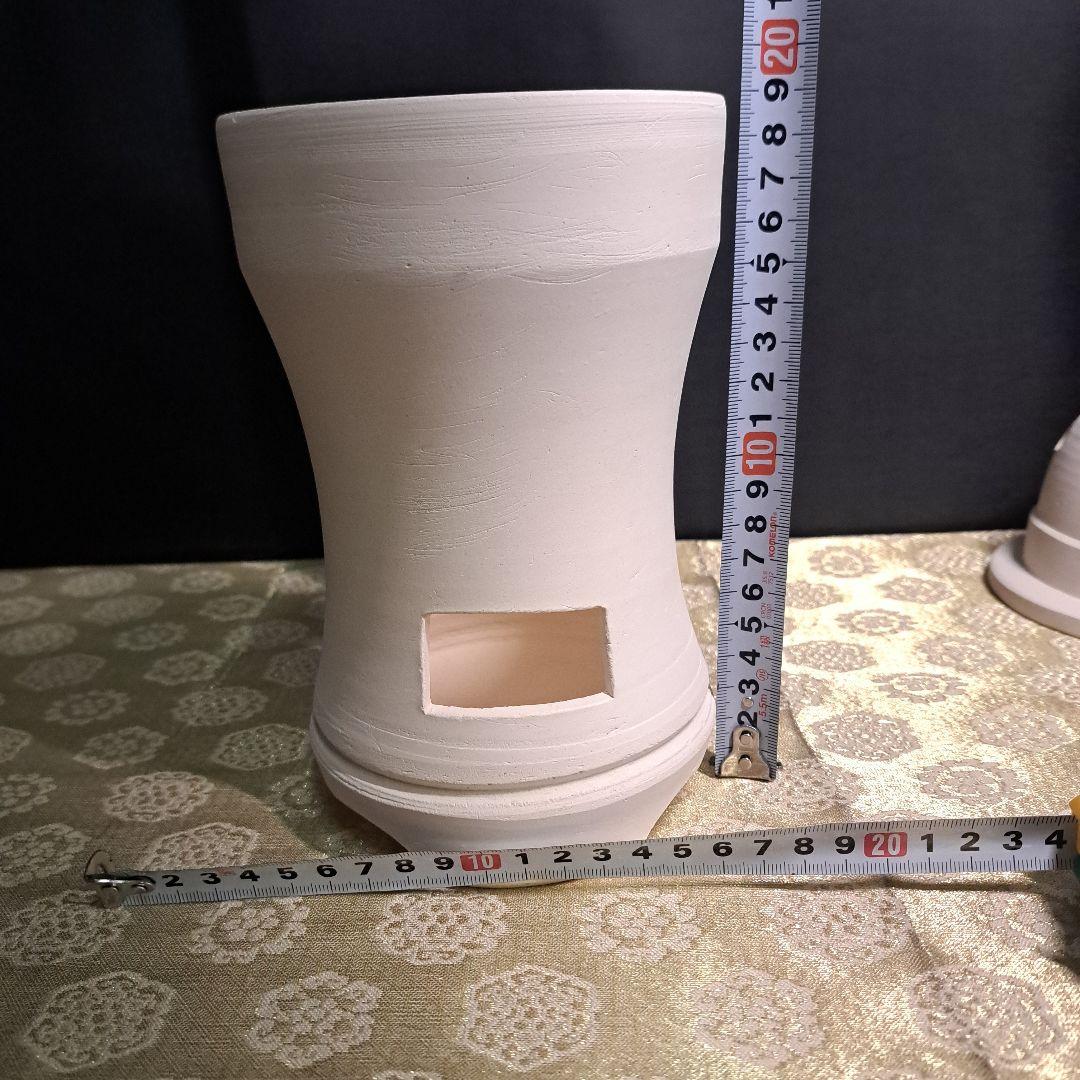 宇田芳宇 / 白泥 涼炉 京焼 煎茶道具 茶炉 風炉 陶印　B2M1