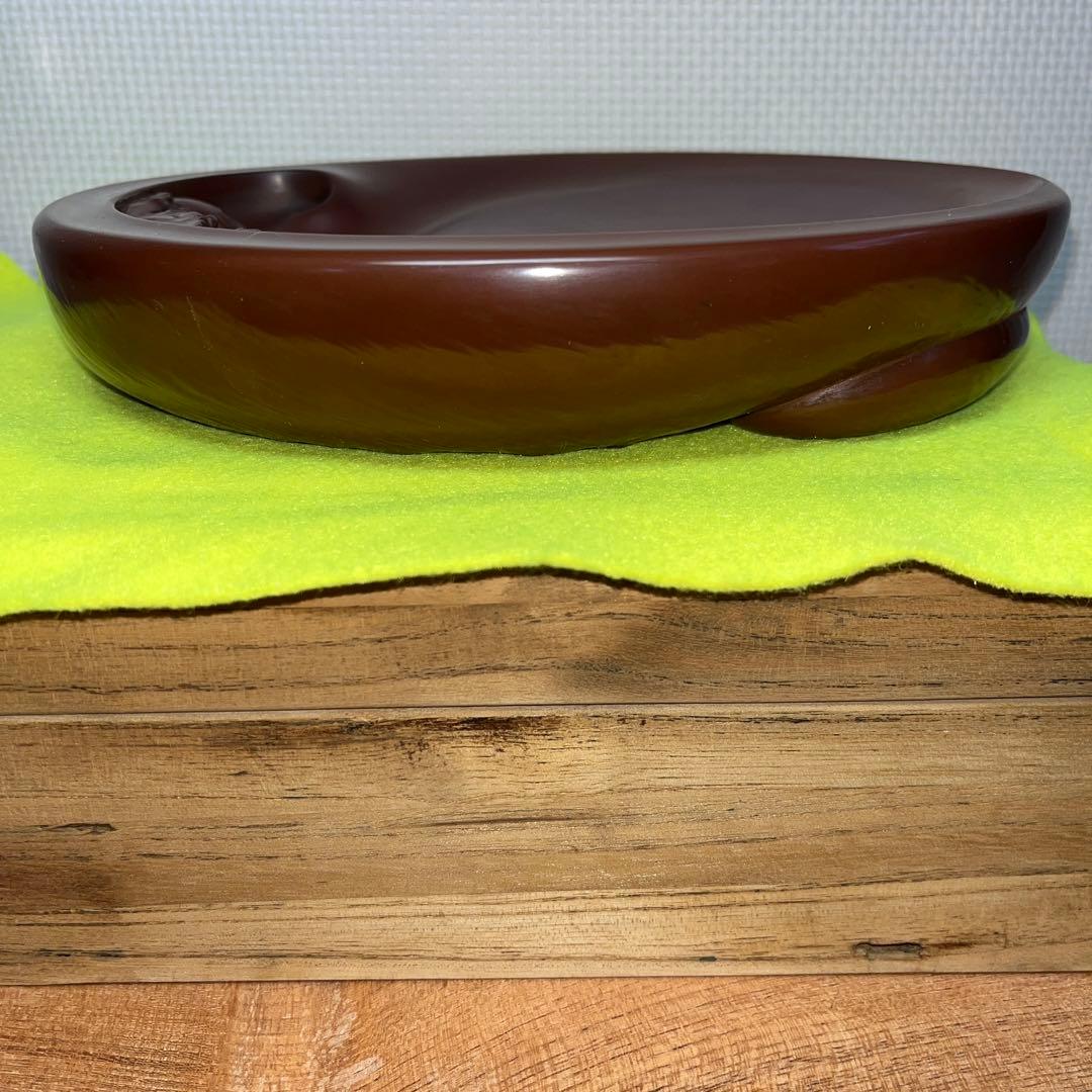 ⭕️紅渓石硯　硯　蟹彫刻　鮑型硯特別製作品美品　崎川羊堂　20cm超　1.7kg超