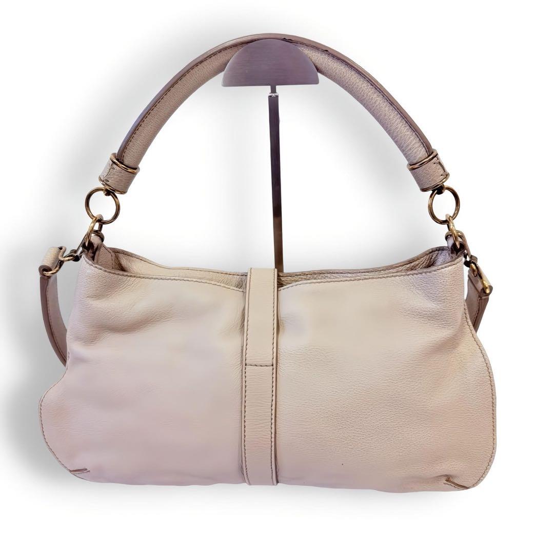 Burberry オールレザー ワンショルダーバック シャドーチェック 2way