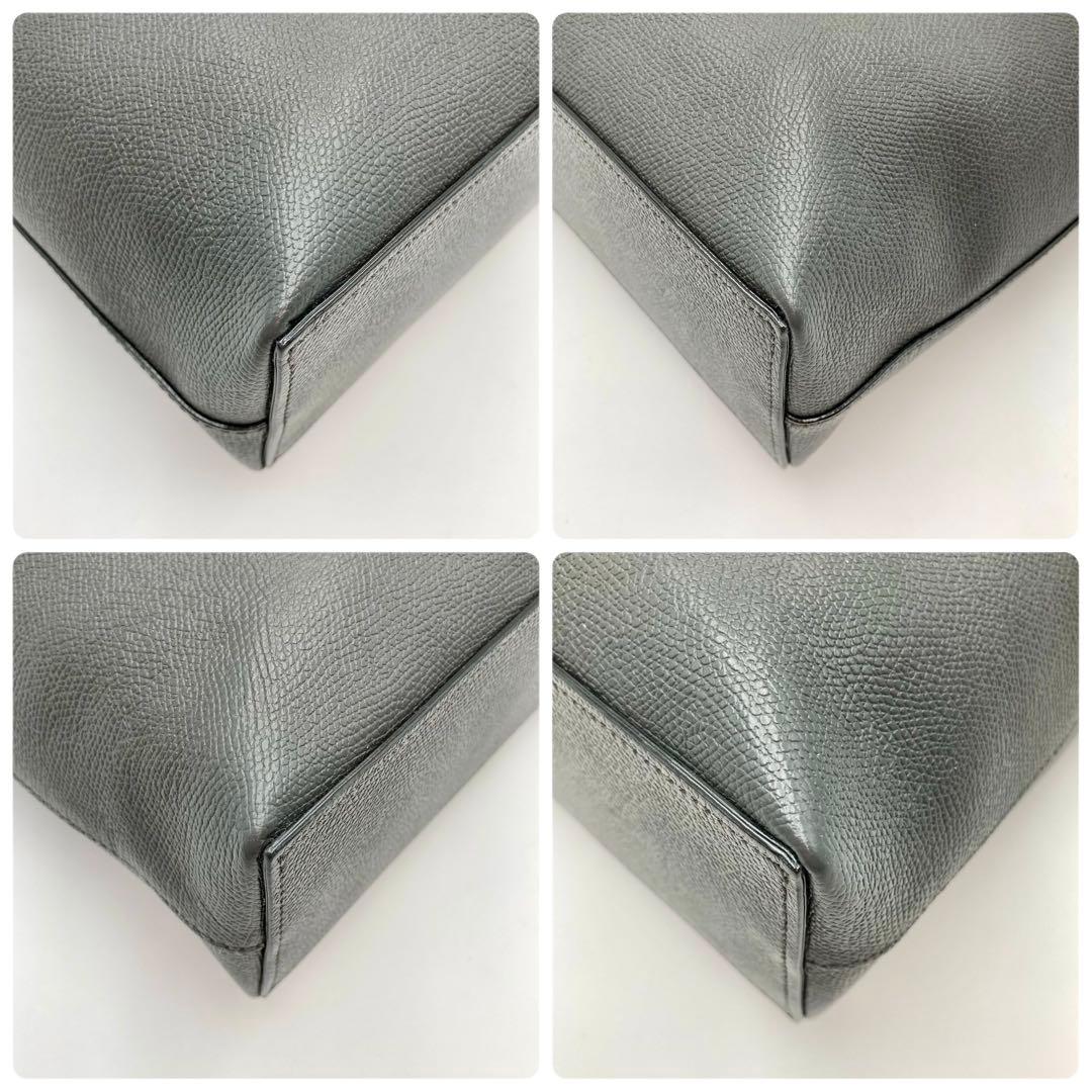ここ！定価約50万✨ Valextra ビジネスバッグ 本革 グレー 鍵